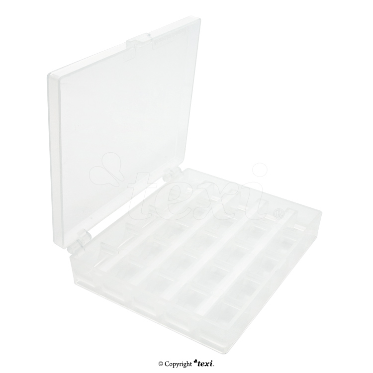 Storage box for 25 bobbins (bobbins not included)