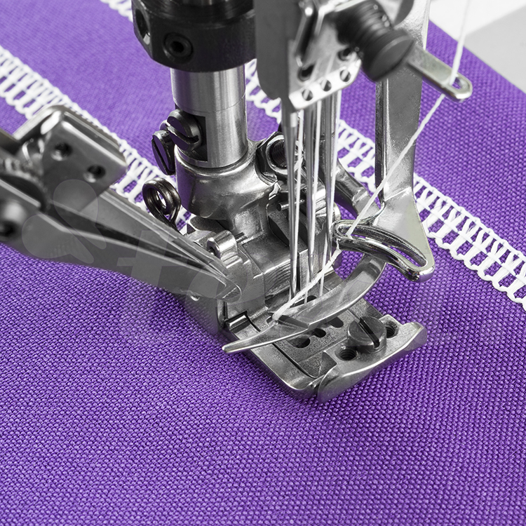 TEXI TRECCIA C MATIC PREMIUM EX - 3-needle cylinder bed coverstitch (interlock) machine with electromagnetic automatic thread trimmer and built-in AC Servo motor - complete with 2 years warranty - 3 3-needle cylinder bed coverstitch (interlock) machine with electromagnetic automatic thread trimmer and built-in AC Servo motor - complete with 2 years warranty