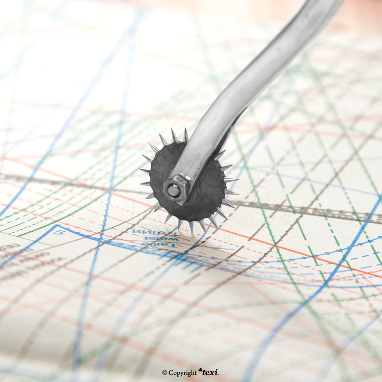 Tracing wheel 195 mm, serrated blade, wooden handle