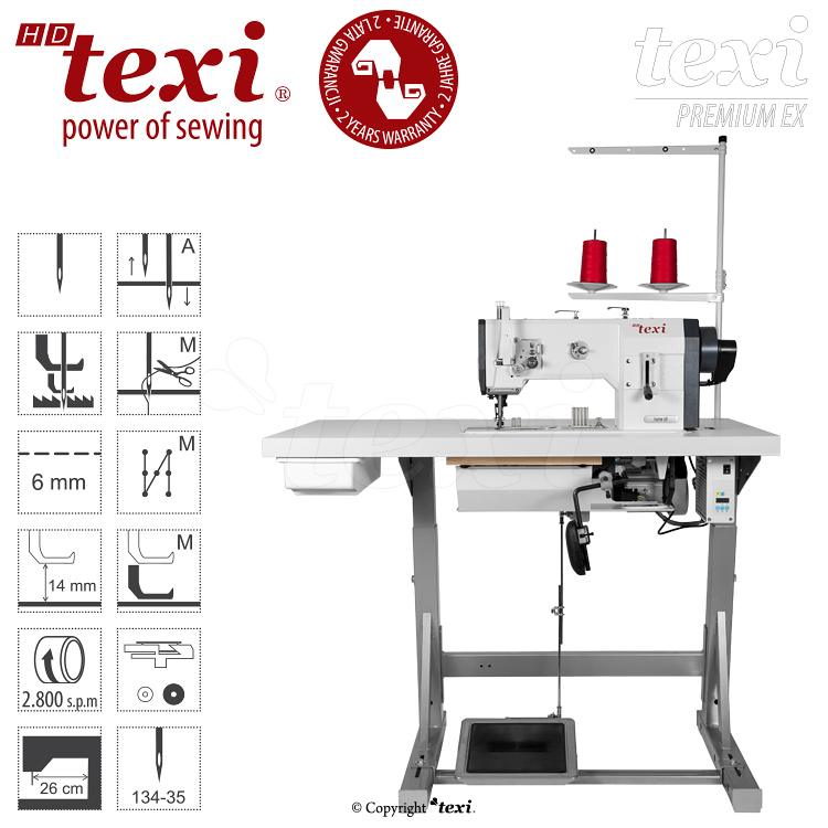 Upholstery and leather lockstitch binding machine with unison feed, large hook, AC Servo motor and needle positioning - complete with 2 years warranty