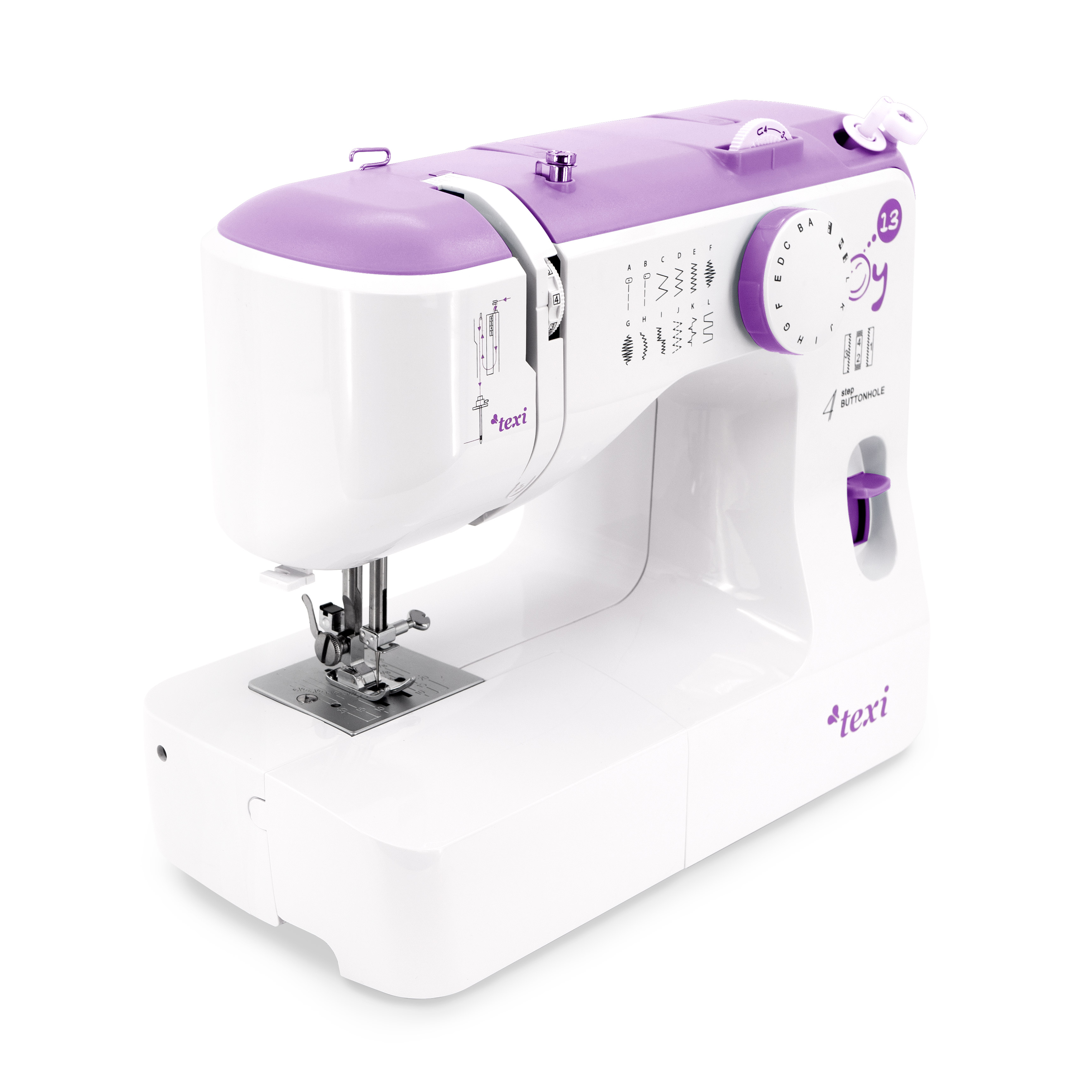 TEXI JOY 13 PURPLE - Multifunctional mechanical sewing machine, 13 stitches - 3 Multifunctional mechanical sewing machine, 13 stitches