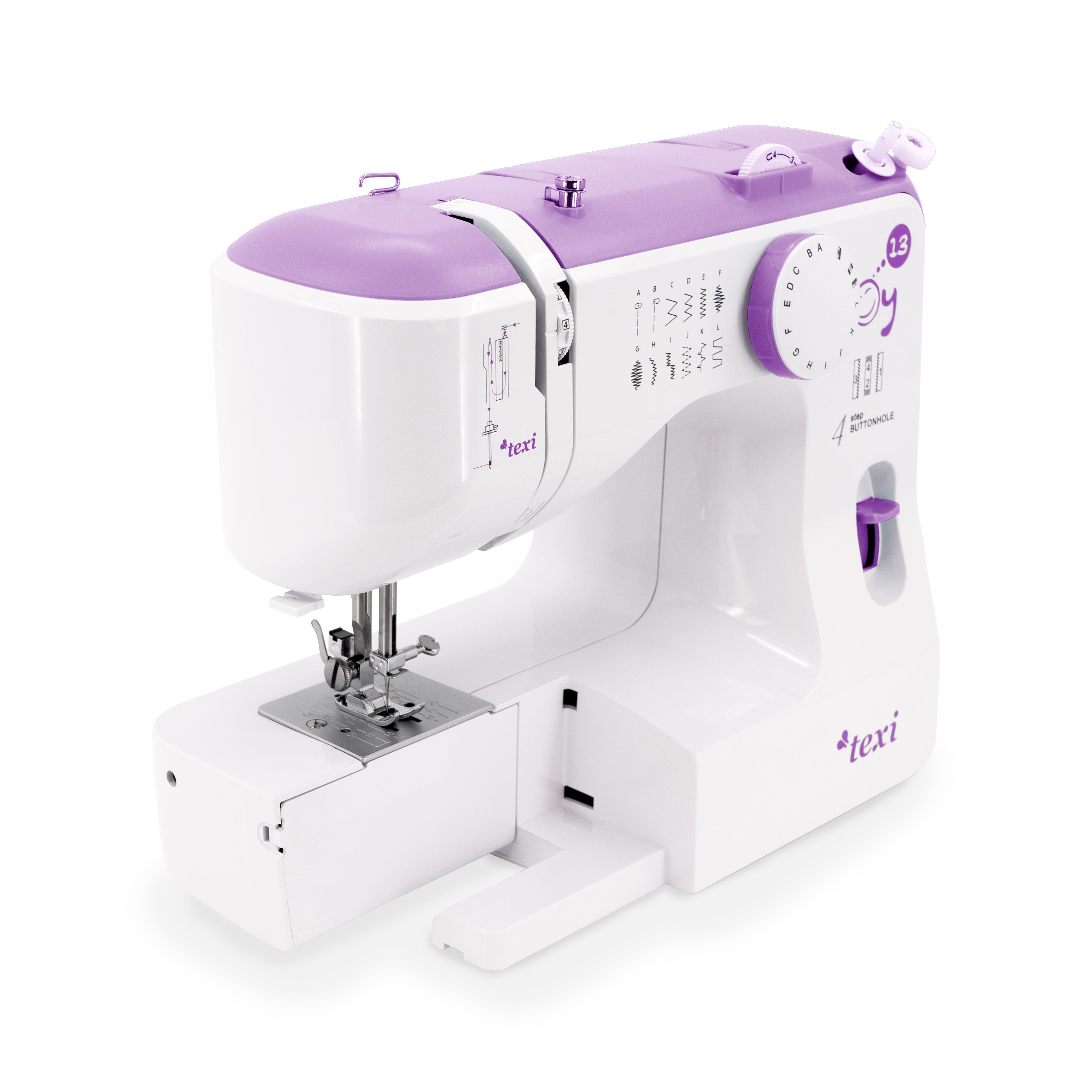 TEXI JOY 13 PURPLE - Multifunctional mechanical sewing machine, 13 stitches - 4 Multifunctional mechanical sewing machine, 13 stitches