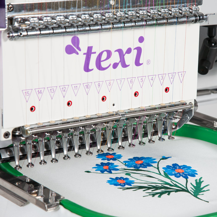 TEXI 1501 TS PREMIUM - Industrial, one-head, fifteen-needle embroidery machine - stand, and thread set for free - 3 Industrial, one-head, fifteen-needle embroidery machine - stand, and thread set for free