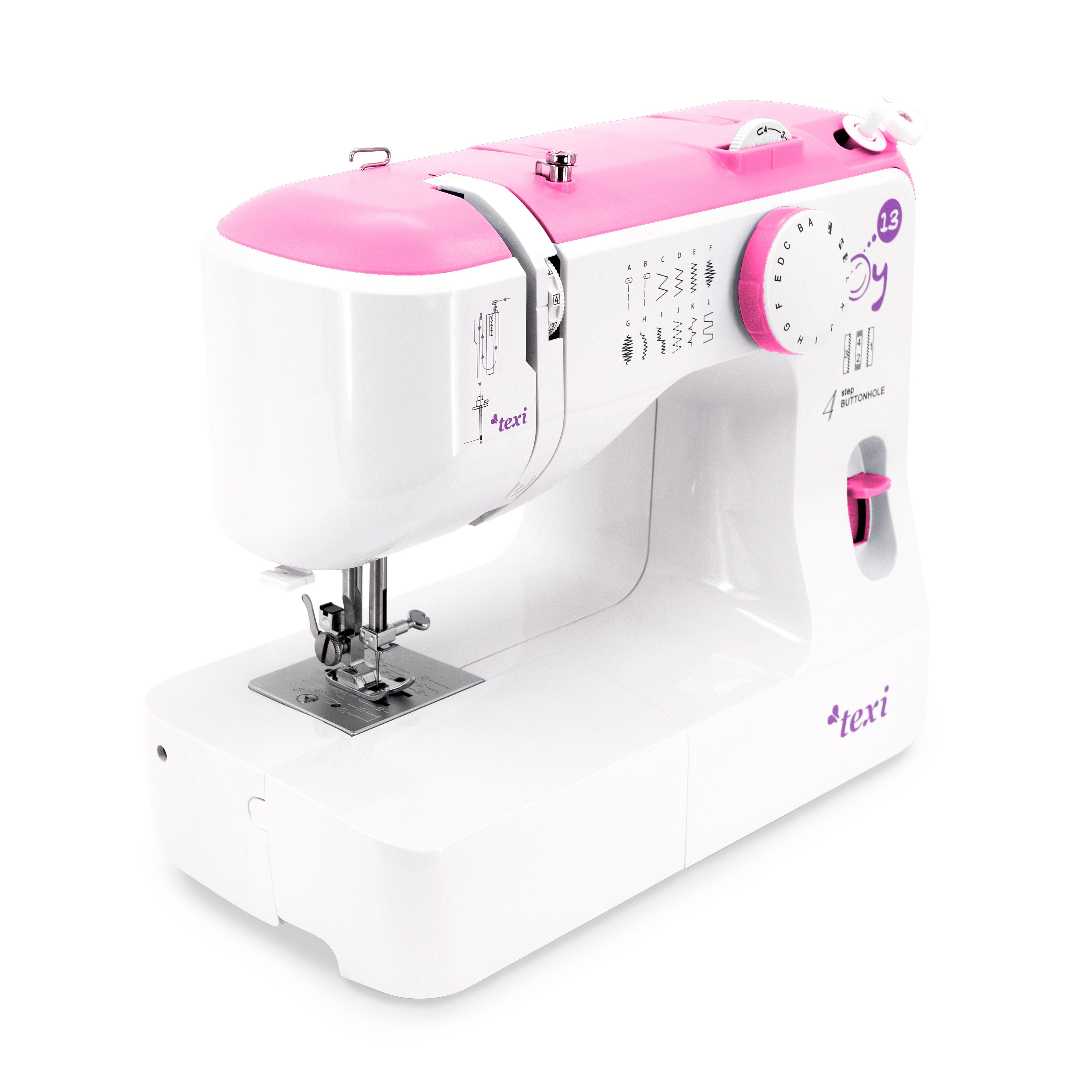 TEXI JOY 13 PINK - Multifunctional mechanical sewing machine, 13 stitches - 3 Multifunctional mechanical sewing machine, 13 stitches