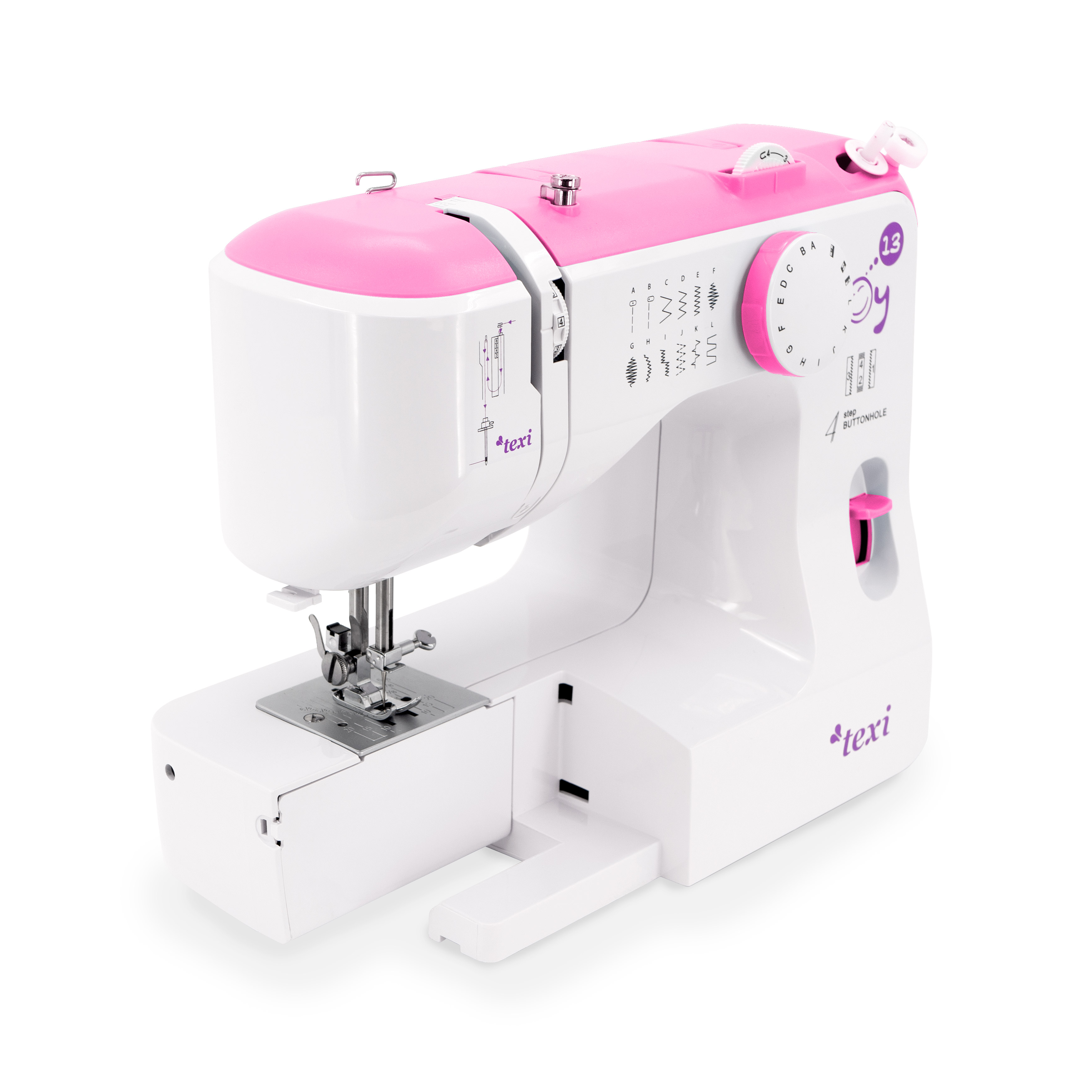 TEXI JOY 13 PINK - Multifunctional mechanical sewing machine, 13 stitches - 4 Multifunctional mechanical sewing machine, 13 stitches