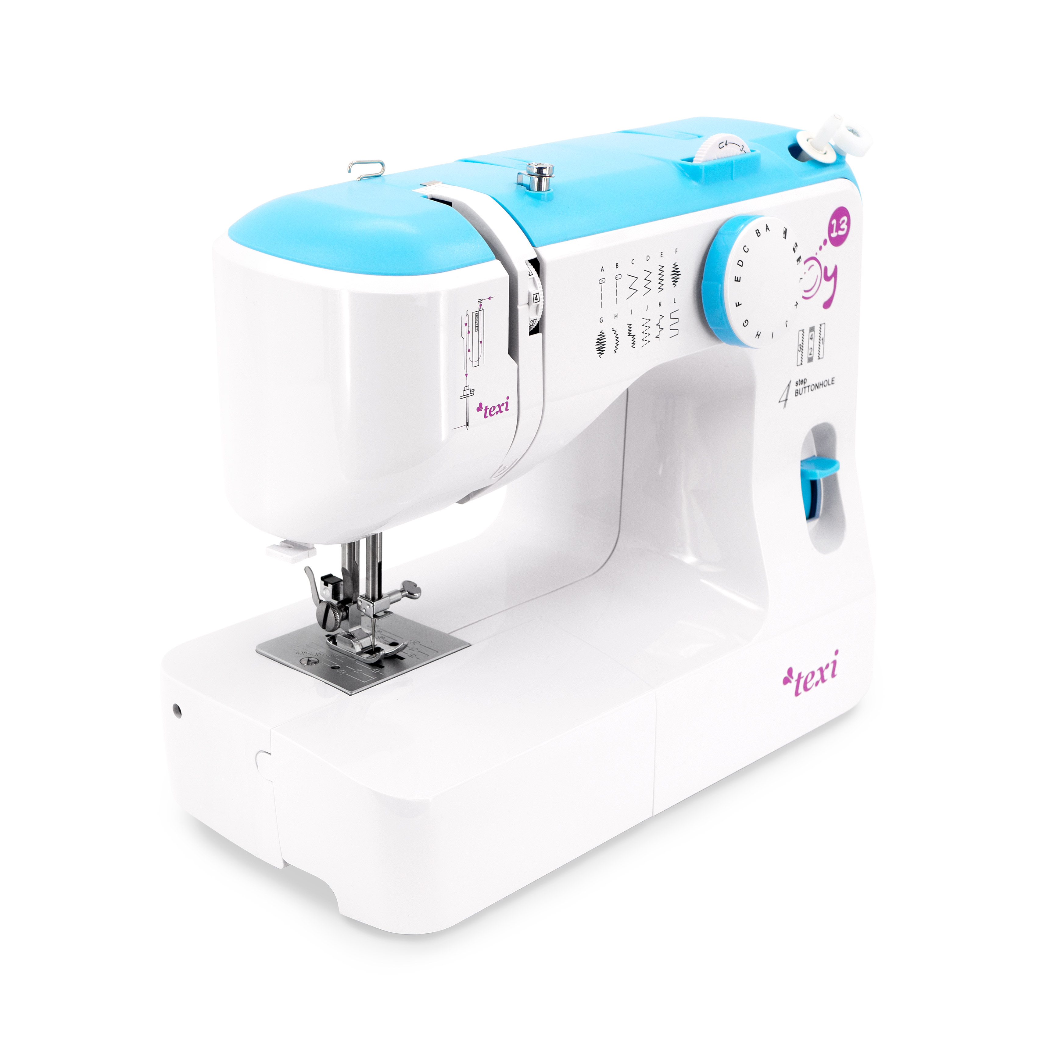 TEXI JOY 13 BLUE - Multifunctional mechanical sewing machine, 13 stitches - 2 Multifunctional mechanical sewing machine, 13 stitches