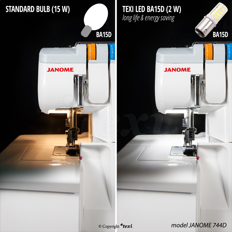 TEXI LED BA15D - LED lamp for household sewing machines - 230 V, 2 W - 3 LED lamp for household sewing machines - 230 V, 2 W