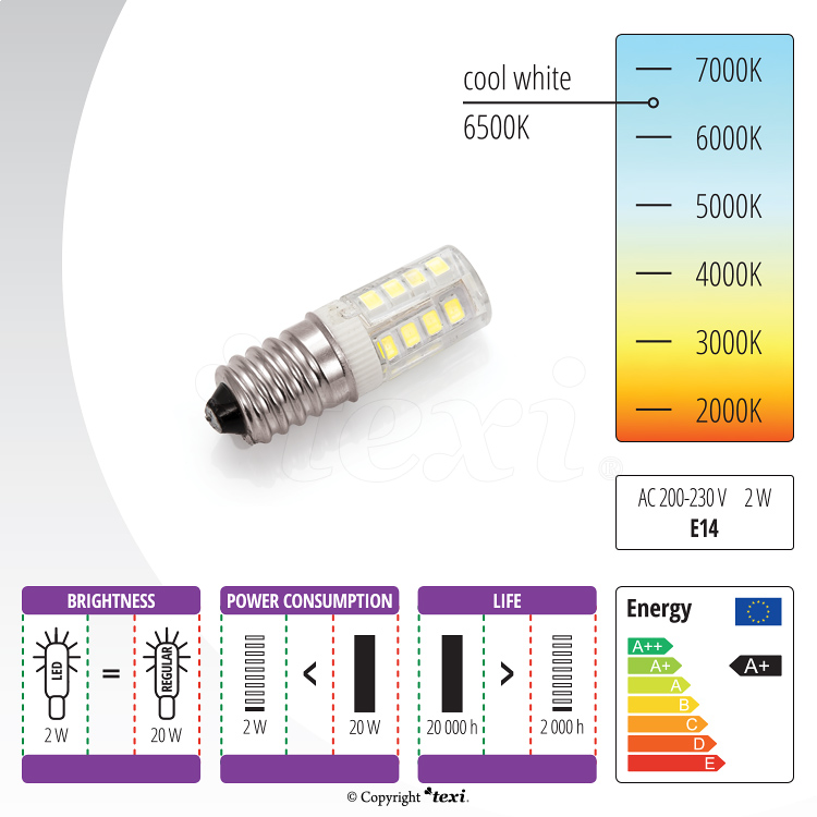 LED lamp for household sewing machine - 230 V, 2 W