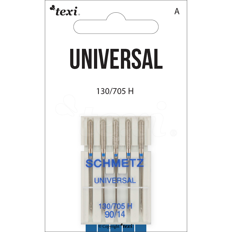 TEXI UNIVERSAL 130/705 H 5x90 - Universal needles for household machines, 5 pcs, size 90 - 1 Universal needles for household machines, 5 pcs, size 90