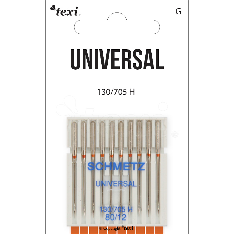 TEXI UNIVERSAL 130/705 H 10x80 - Universal needles for household machines, 10 pcs, size 80 - 1 Universal needles for household machines, 10 pcs, size 80