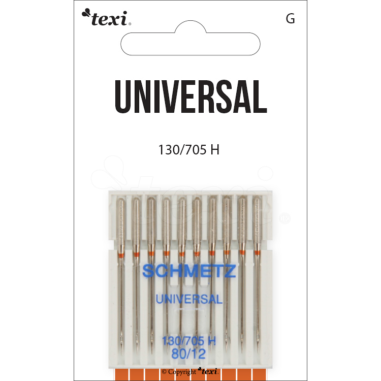 Universal needles for household machines, 10 pcs, size 80