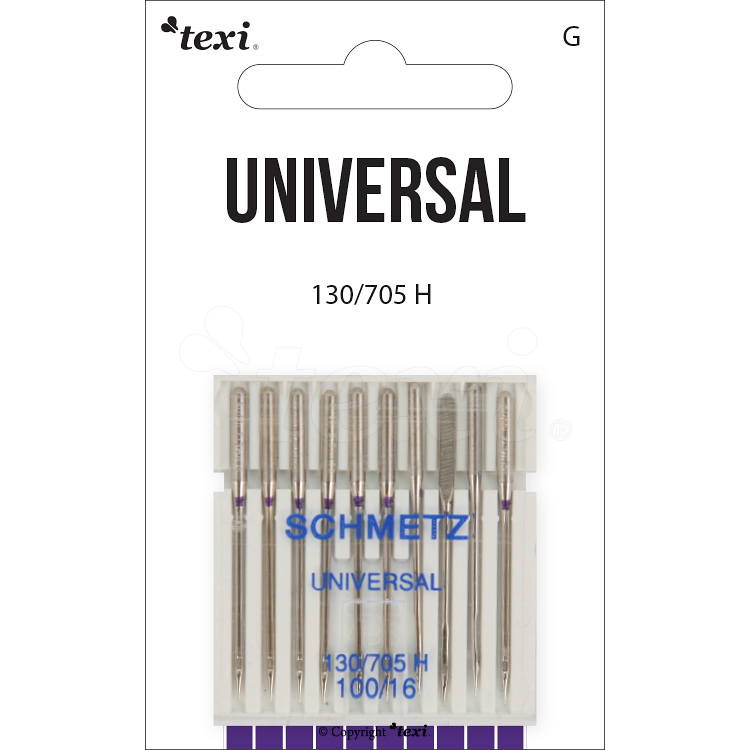 TEXI UNIVERSAL 130/705 H 10x100 - Universal needles for household machines, 10 pcs, size 100 - 1 Universal needles for household machines, 10 pcs, size 100
