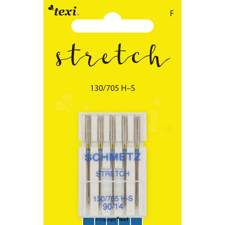 TEXI STRETCH 130/705 H-S 5x90 - Stretch needles for household machines, 5 pcs, size 90 - 1 Stretch needles for household machines, 5 pcs, size 90