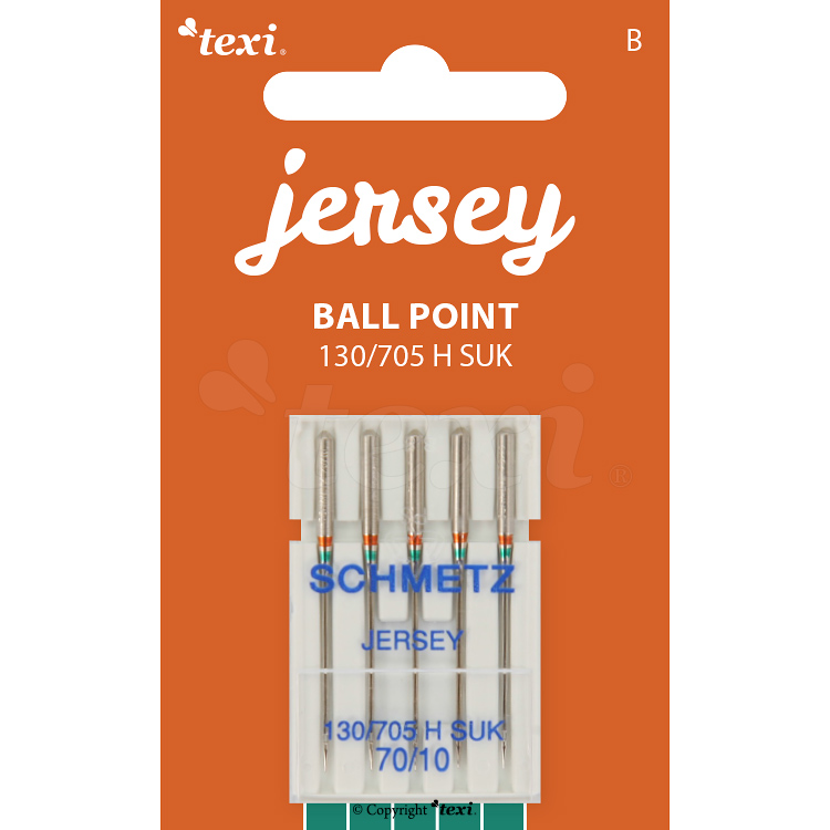 TEXI JERSEY 130/705 H SUK 5x70 - Ball point needles (medium ball) for household machines, 5 pcs, size 70 - 1 Ball point needles (medium ball) for household machines, 5 pcs, size 70