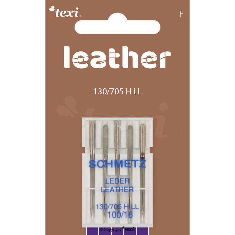 TEXI LEATHER 130/705 H LL 5x100 - Leather needles for household machines, 5 pcs, size 100 - 1 Leather needles for household machines, 5 pcs, size 100