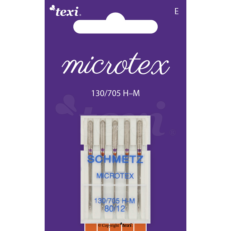 Microtex needles for household machines, 5 pcs, size 80