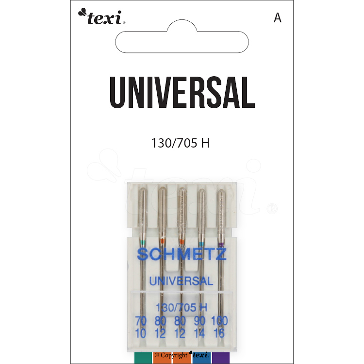 Universal needles for household machines, 5pcs, size 70x1, 80x2, 90x1, 100x1