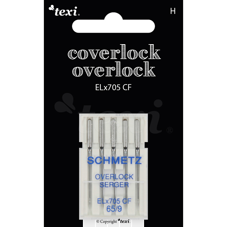 TEXI OVERLOCK/COVERLOCK ELX705 CF 5X65 - Needles for overlock/coverlock household machines, 5 pcs, size 65 - 1 Needles for overlock/coverlock household machines, 5 pcs, size 65