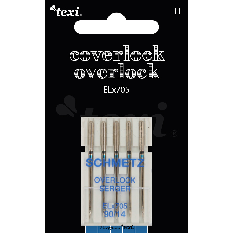 TEXI OVERLOCK/COVERLOCK ELX705 5X90 - Needles for overlock/coverlock household machines, 5 pcs, size 90 - 1 Needles for overlock/coverlock household machines, 5 pcs, size 90