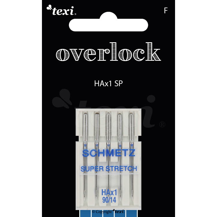 TEXI OVERLOCK HAx1 SP 5X90 - Needles for overlock household machines, 5 pcs, size 90 - 1 Needles for overlock household machines, 5 pcs, size 90