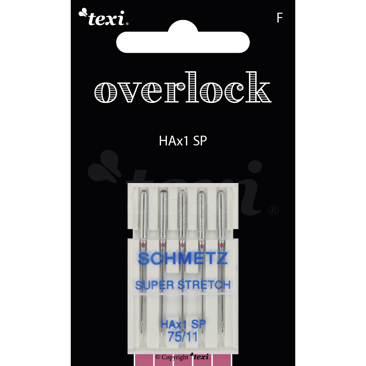 TEXI OVERLOCK HAx1 SP 5X75 - Needles for household overlock machines, 5 pcs, size 75 - 1 Needles for household overlock machines, 5 pcs, size 75
