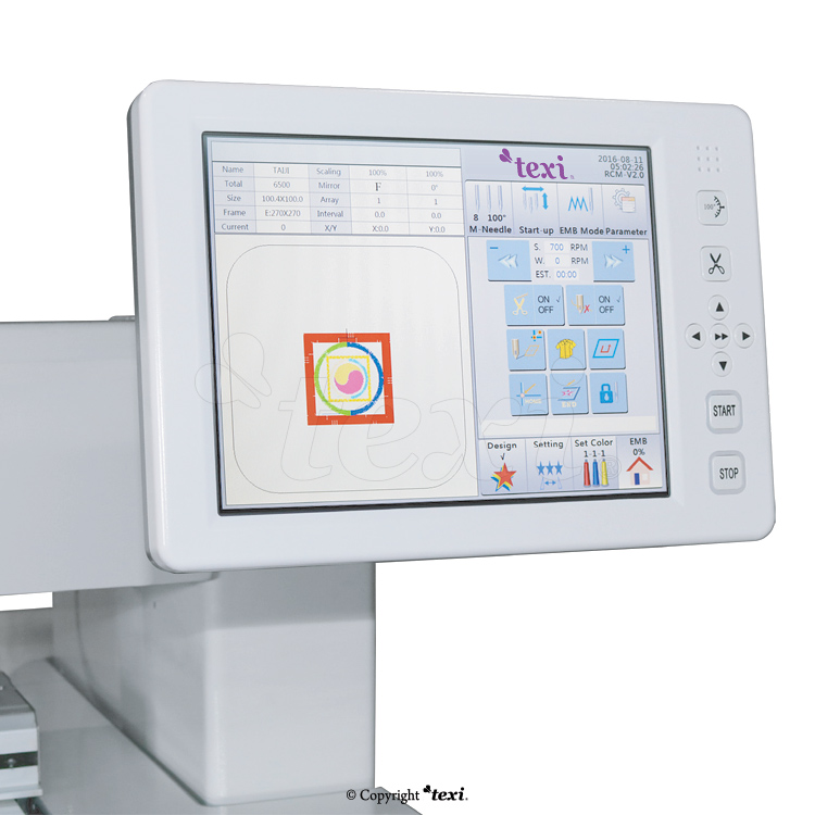 TEXI 1208 TS PREMIUM LARGE - Industrial, eight-head, twelve-needle embroidery machine with an enlarged field of work - 4 Industrial, eight-head, twelve-needle embroidery machine with an enlarged field of work