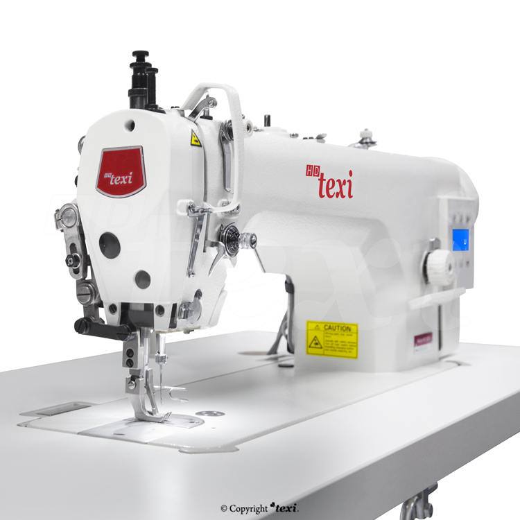Upholstery and leather lockstitch machine with built-in Servo motor, bottom feed and walking foot, large hook - complete sewing machine