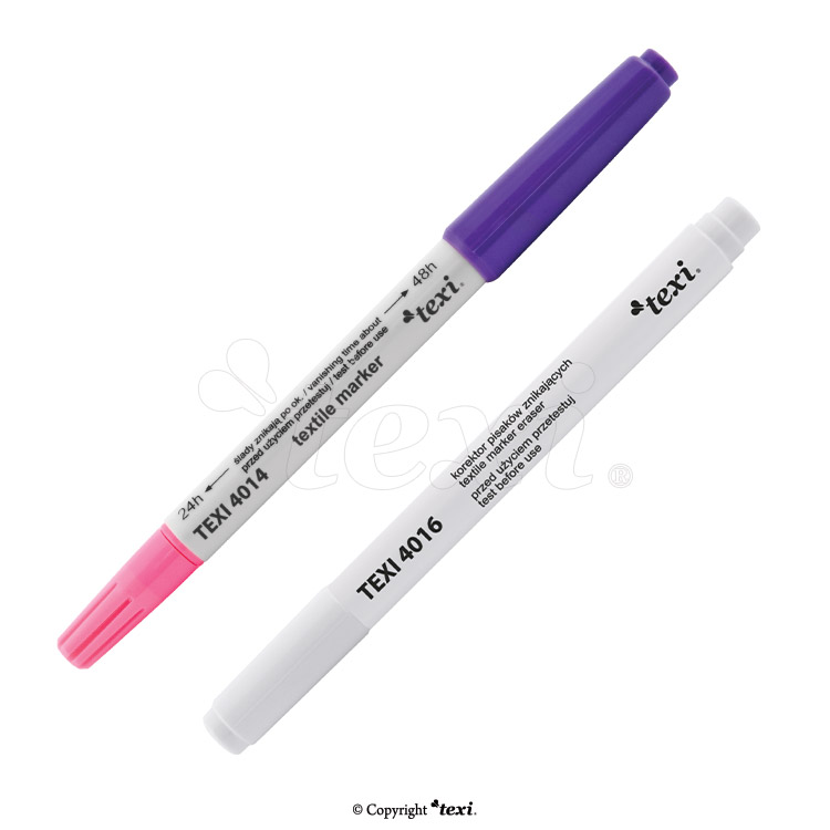 Marker + eraser set for temporary marking