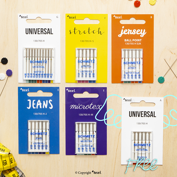 Universal needles set for household machines, 5 types