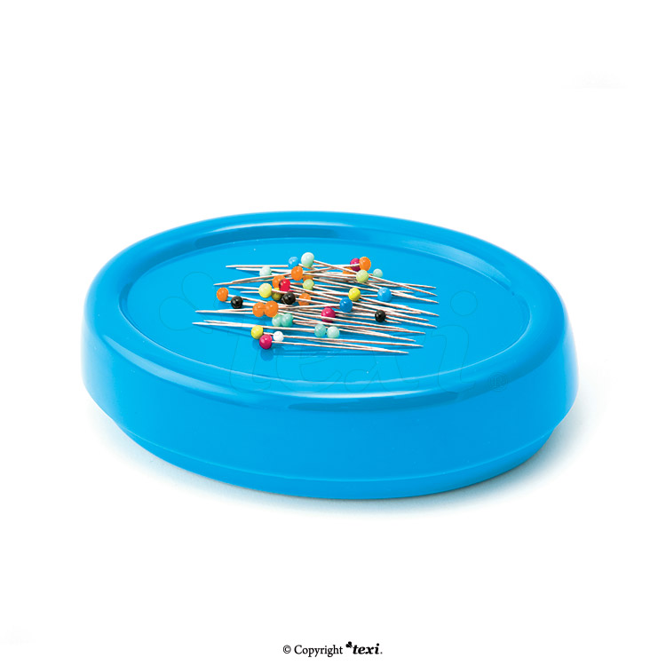 Magnetic pin and needle holder, bright blue