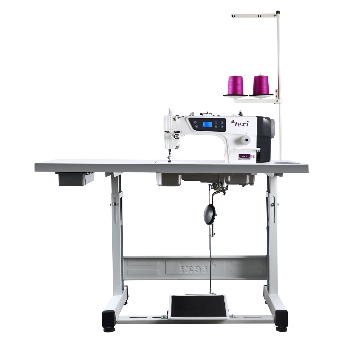 Single needle lockstitch machine TEXI TRONIC 1F, light and medium fabrics