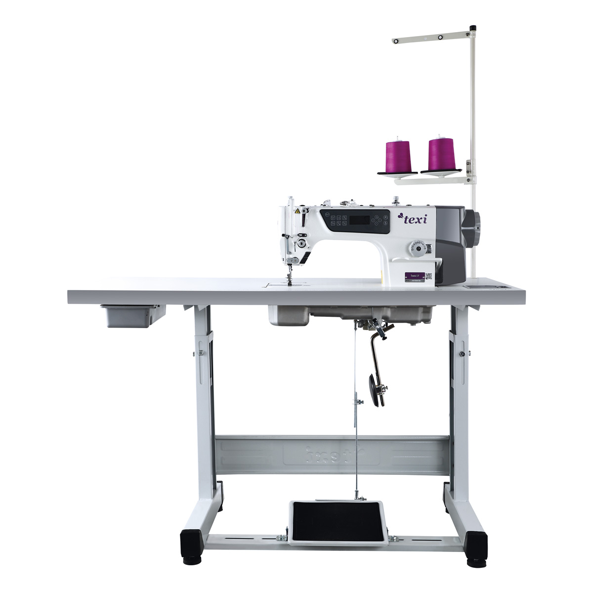 Automatic single needle lockstitch machine TEXI TRONIC 5F, light and medium fabrics