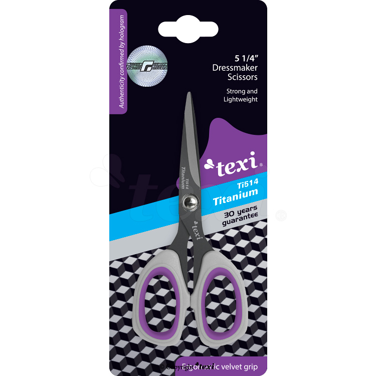 TEXI TITANIUM Ti514 - 5 1/4" (13 cm) Titanium coated hobby - craft scissors - 2 5 1/4" (13 cm) Titanium coated hobby - craft scissors