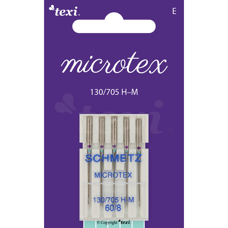 TEXI MICROTEX 130/705 H-M 5x60 - Microtex needles for household machines, 5 pcs, size 60 - 1 Microtex needles for household machines, 5 pcs, size 60