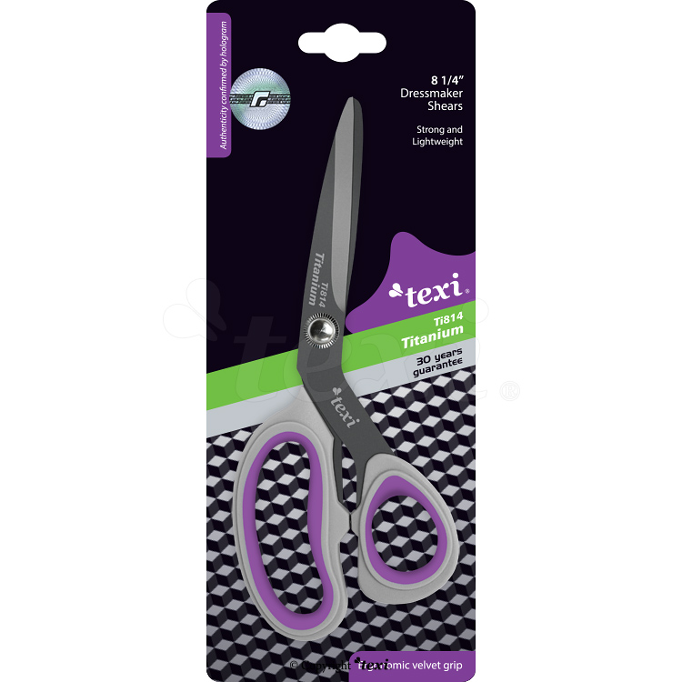 TEXI TITANIUM Ti814 - 8 1/4" (21 cm) Titanium coated, professional dressmaker scissors - 2 8 1/4" (21 cm) Titanium coated, professional dressmaker scissors