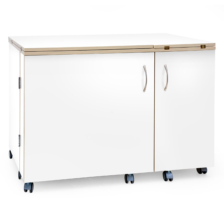 TEXI SESAME DUO RS - Folding cabinet - tailor's workshop, white with oak finish - 2 Folding cabinet - tailor's workshop, white with oak finish