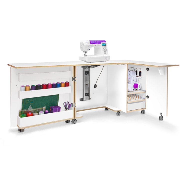 TEXI SESAME DUO RS - Folding cabinet - tailor's workshop, white with oak finish - 3 Folding cabinet - tailor's workshop, white with oak finish